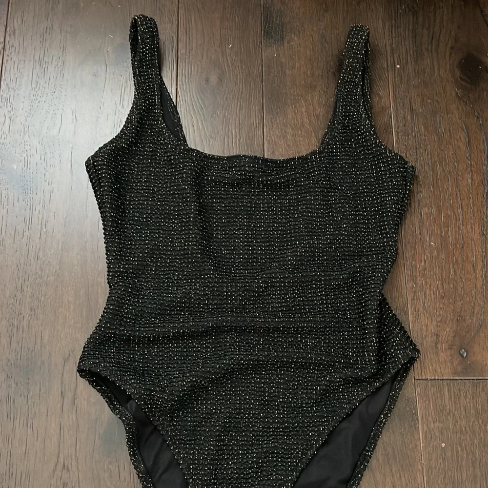 Aerie Lurex Crinkle Cut One-Piece - Picture 2 of 6